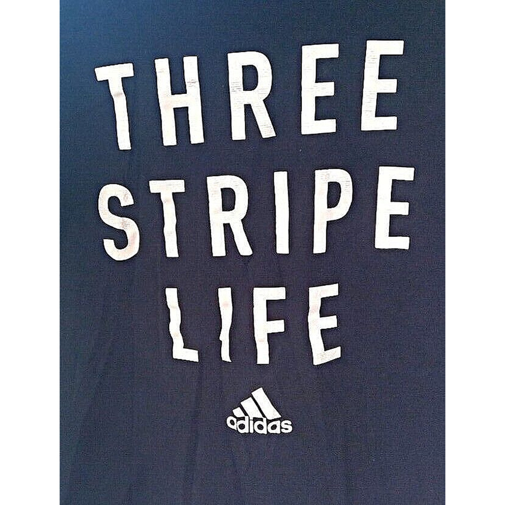 Adidas Men's T-Shirt Three Stripe Life Black Size Large Go To Tee - Picture 2 of 4